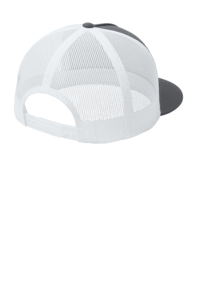 Rear View of Grph/White Sport-Tek YP Classics 5-Panel Classic Trucker Mesh Back Cap. STC38