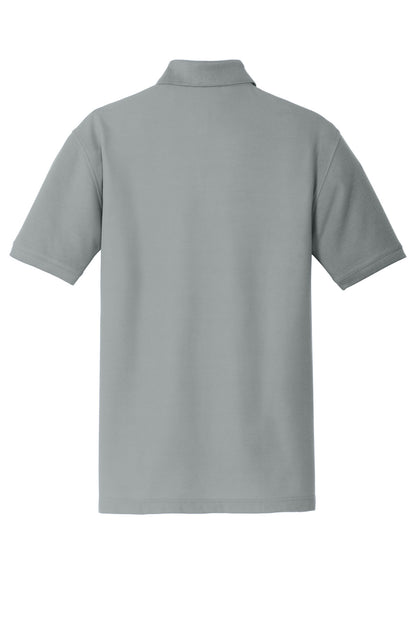 Rear View of Gusty Grey Port Authority Core Classic Pique Polo. K100 plain