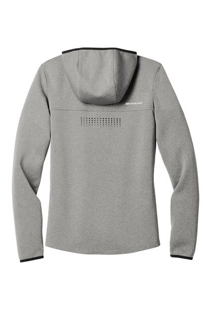 Rear View of Heather Grey OGIO Stealth Full-Zip Jacket. OE728 plain