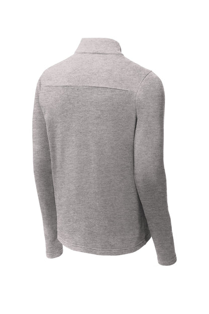 Rear View of Heather Grey Sport-Tek Lightweight French Terry 1/4-Zip Pullover. ST273 plain