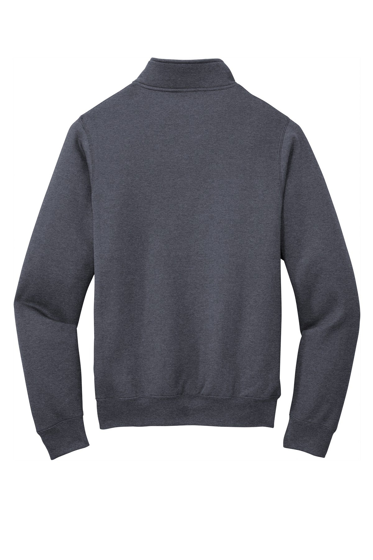 Rear View of Heather Navy Port & Co Core Fleece 1/4-Zip Pullover Sweatshirt PC78Q
