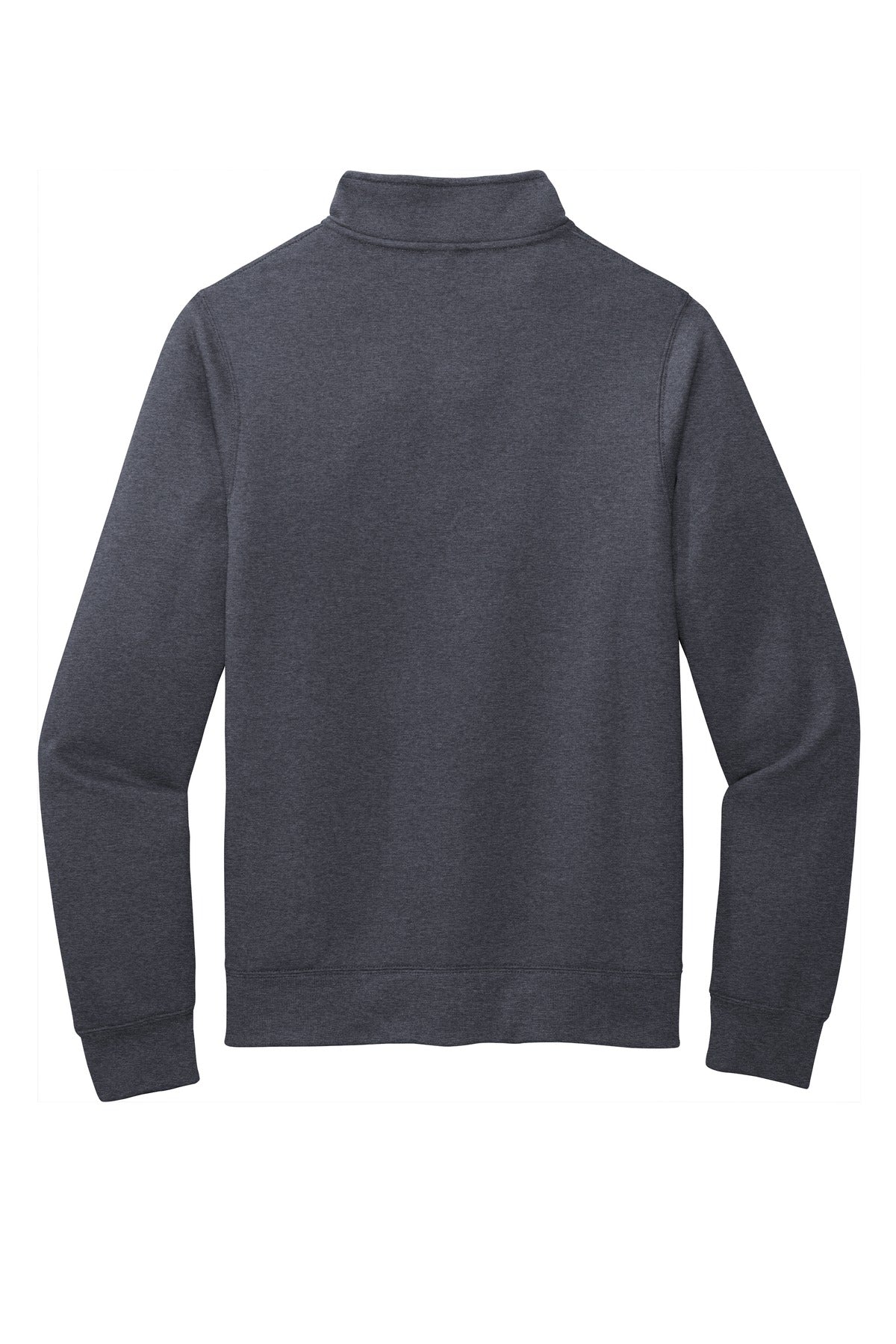 Rear View of Heather Navy Port & Co Core Fleece Cadet Full-Zip Sweatshirt PC78FZ plain