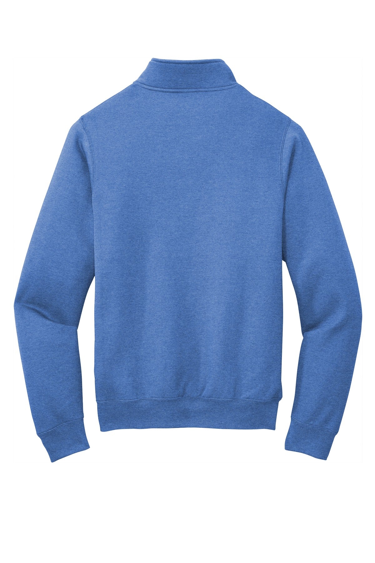 Rear View of Heather Royal Port & Co Core Fleece 1/4-Zip Pullover Sweatshirt PC78Q