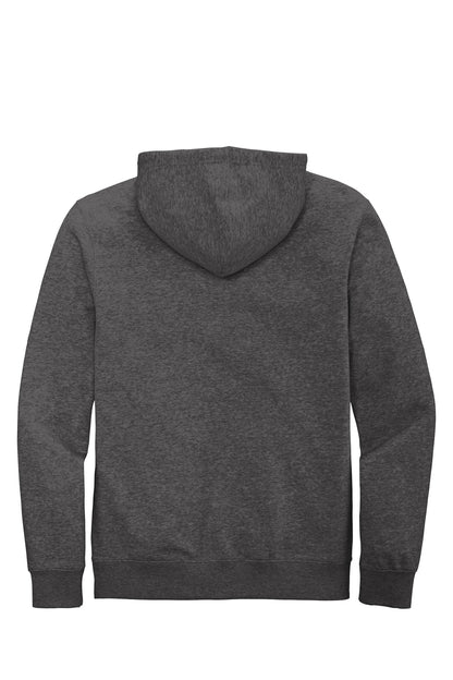 Rear View of Ht Charcoal District V.I.T. Fleece Full-Zip Hoodie DT6102 plain