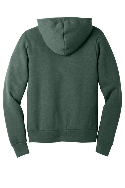Rear View of Ht Forest BELLA+CANVAS Unisex Sponge Fleece Pullover Hoodie. BC3719 plain