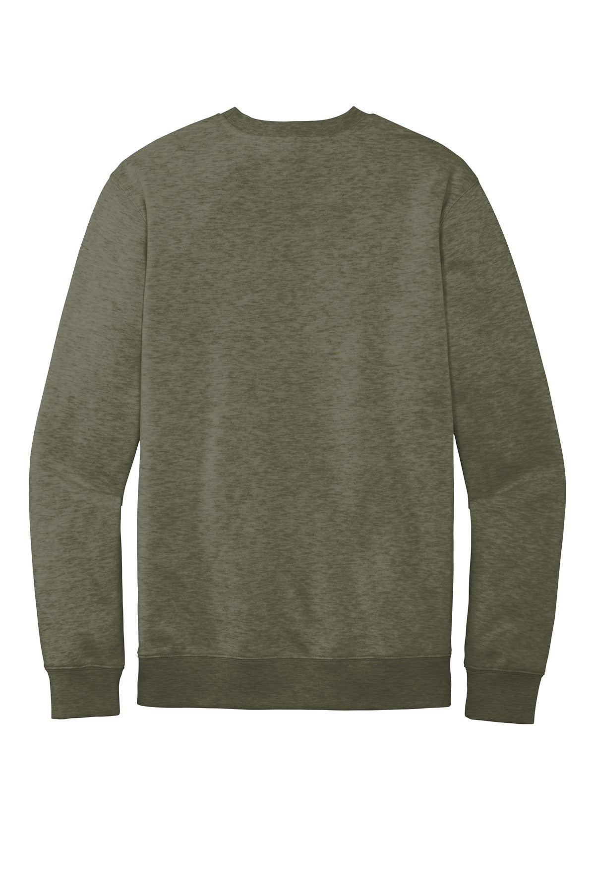 Rear View of Ht Olive District V.I.T. Fleece Crew DT6104 plain