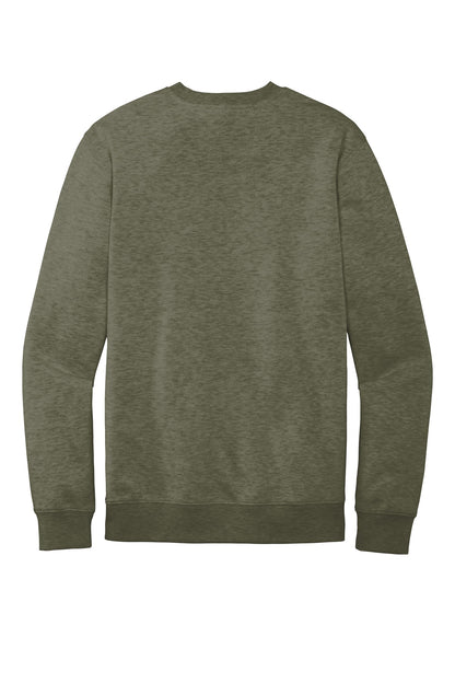 Rear View of Ht Olive District V.I.T. Fleece Crew DT6104 plain