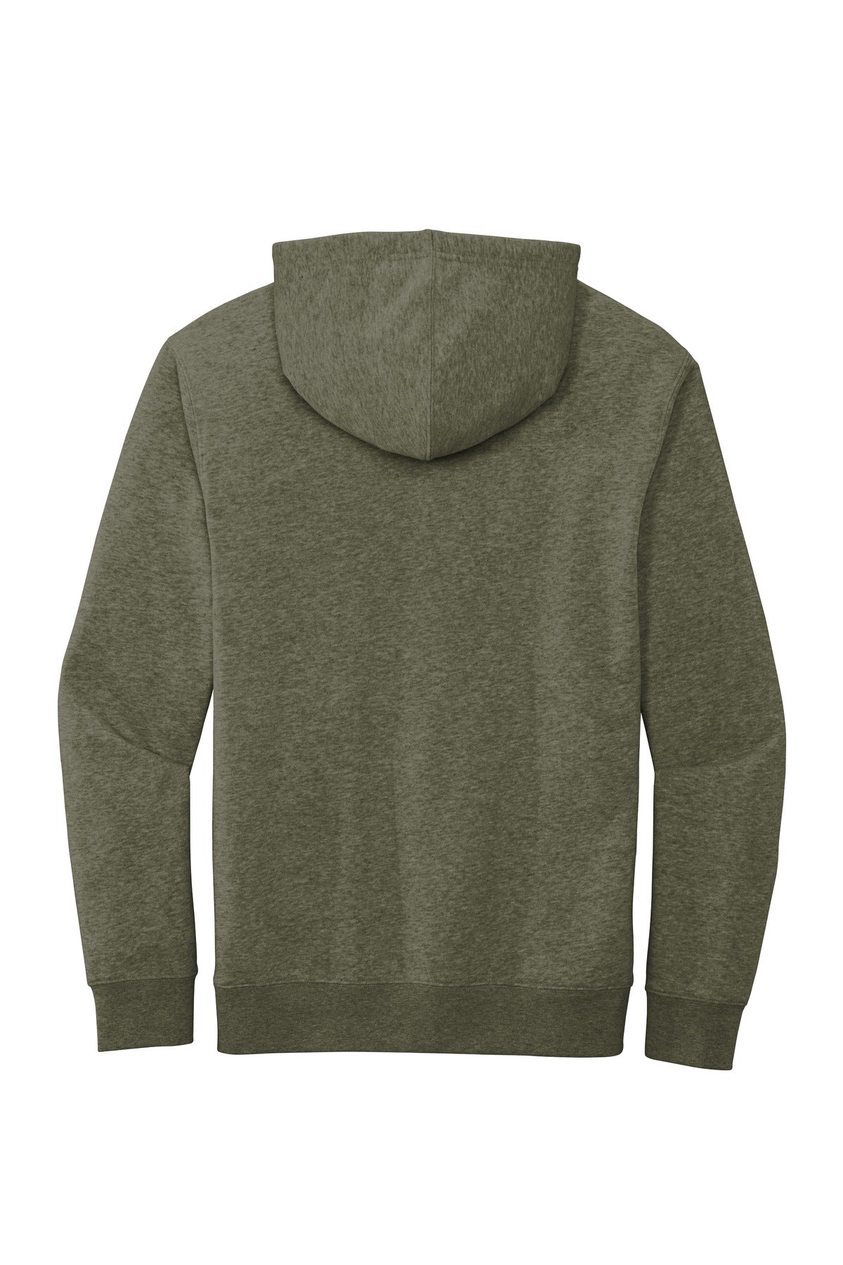 Rear View of Ht Olive District V.I.T. Fleece Hoodie DT6100 plain