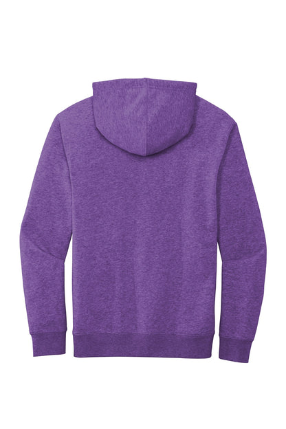 Rear View of Ht Purple District V.I.T. Fleece Hoodie DT6100 plain