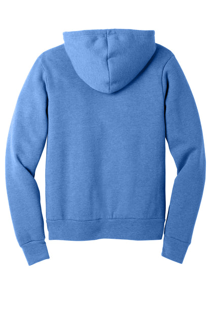 Rear View of HtClmbBl BELLA+CANVAS Unisex Sponge Fleece Pullover Hoodie. BC3719 plain