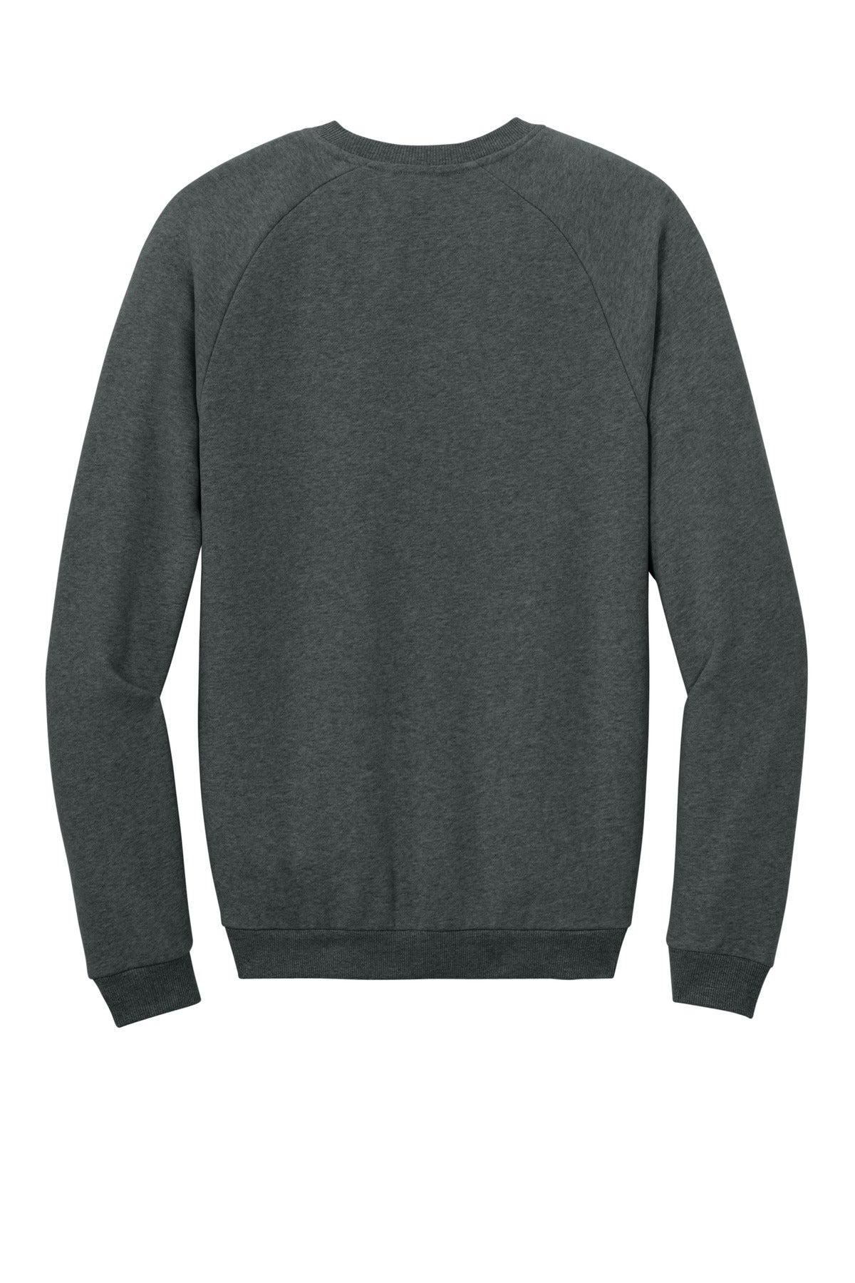 Rear View of HtdChar District Cloud Fleece Crew DT7804 plain