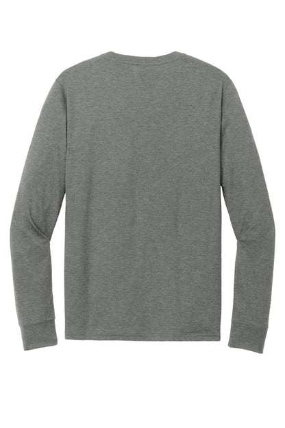 Rear View of HtdChar District Perfect Tri Long Sleeve Henley DT145 plain