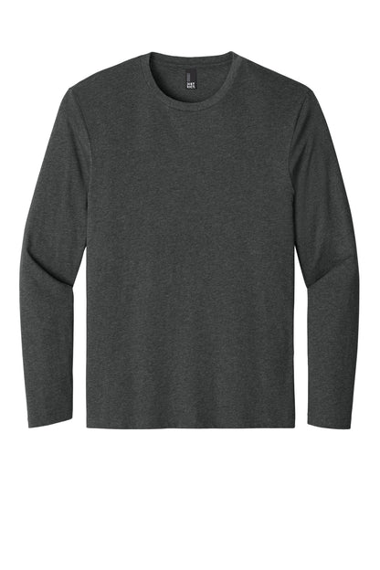 Rear View of HtdChar District Perfect Weight Long Sleeve Tee. DT105 plain