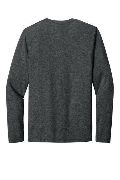Rear View of HtDkGrey Gildan Softstyle Long Sleeve T-Shirt. 64400 plain