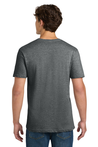 Rear View of HtDkGrey Gildan Softstyle T-Shirt. 64000 plain