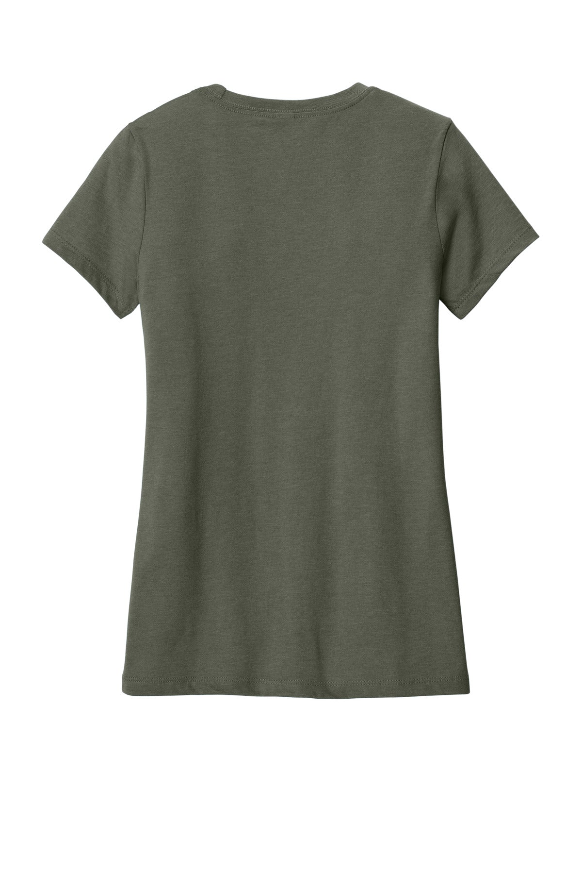 Rear View of HtdOlive District Women's Perfect Blend CVC Tee. DM108L plain