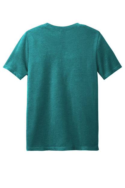 Rear View of HtdTeal District Youth Perfect Blend CVC Tee DT108Y plain