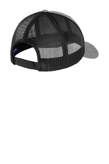 Rear View of HtGrey/Blk Sport-Tek YP Classics Retro Trucker Cap. STC39 plain