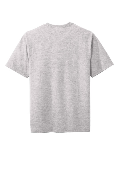 Rear View of Hthr Grey CornerStone Workwear Pocket Tee CS430 plain
