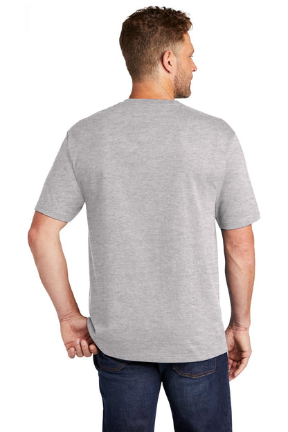 Rear View of Hthr Grey CornerStone Workwear Pocket Tee CS430 plain