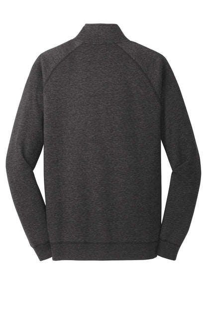 Rear View of Hthrd Black District Lightweight Fleece 1/4-Zip. DM392 plain