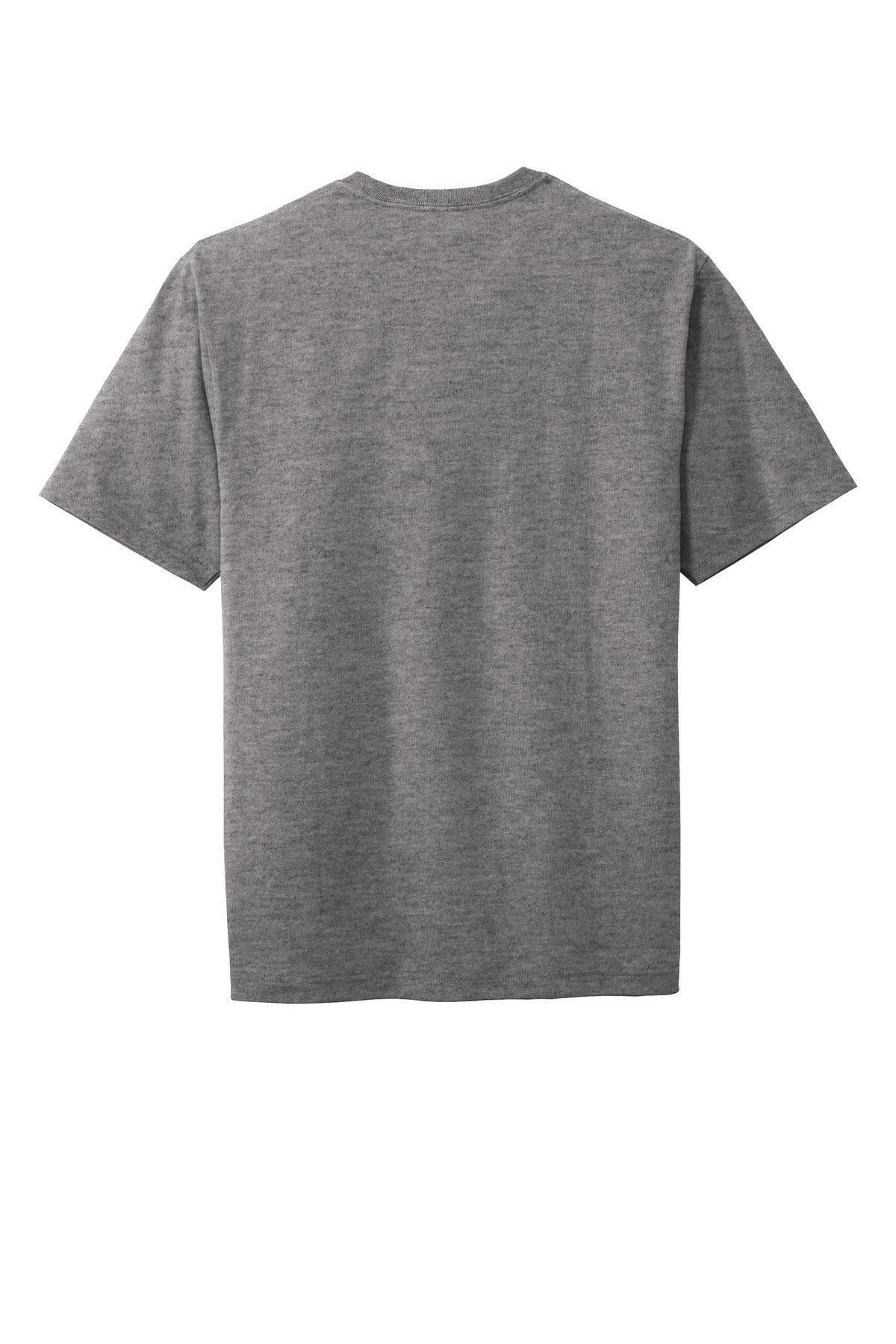 Rear View of Hthrd Charcoal CornerStone Workwear Pocket Tee CS430 plain