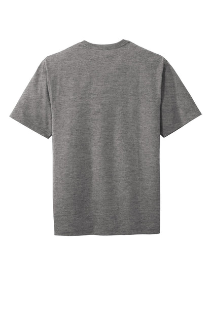 Rear View of Hthrd Charcoal CornerStone Workwear Pocket Tee CS430 plain