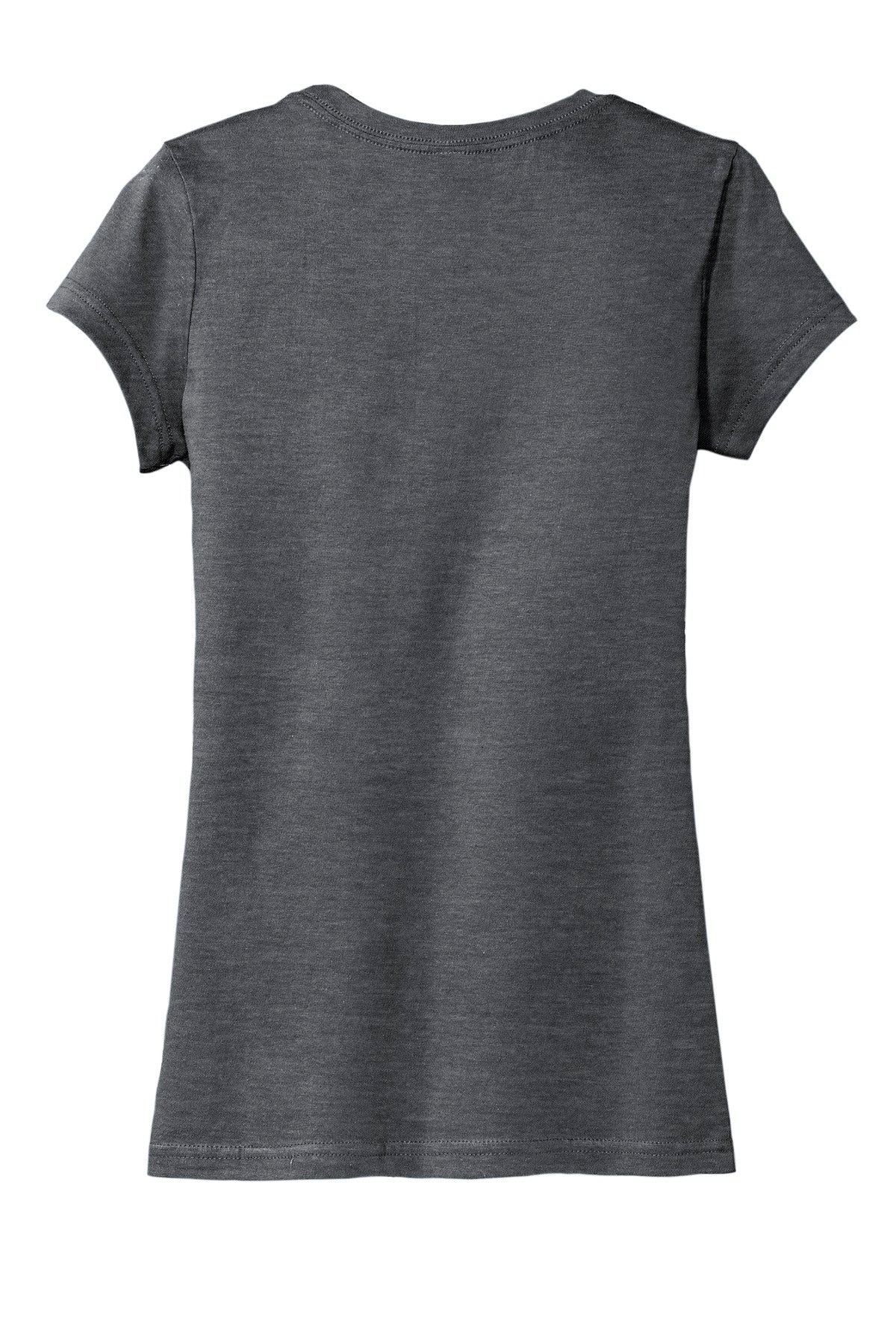 Rear View of Hthrd Charcoal District Women's Fitted Very Important Tee . DT6001 plain