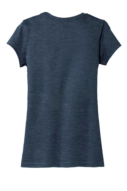 Rear View of Hthrd Navy District Women's Fitted Very Important Tee . DT6001 plain