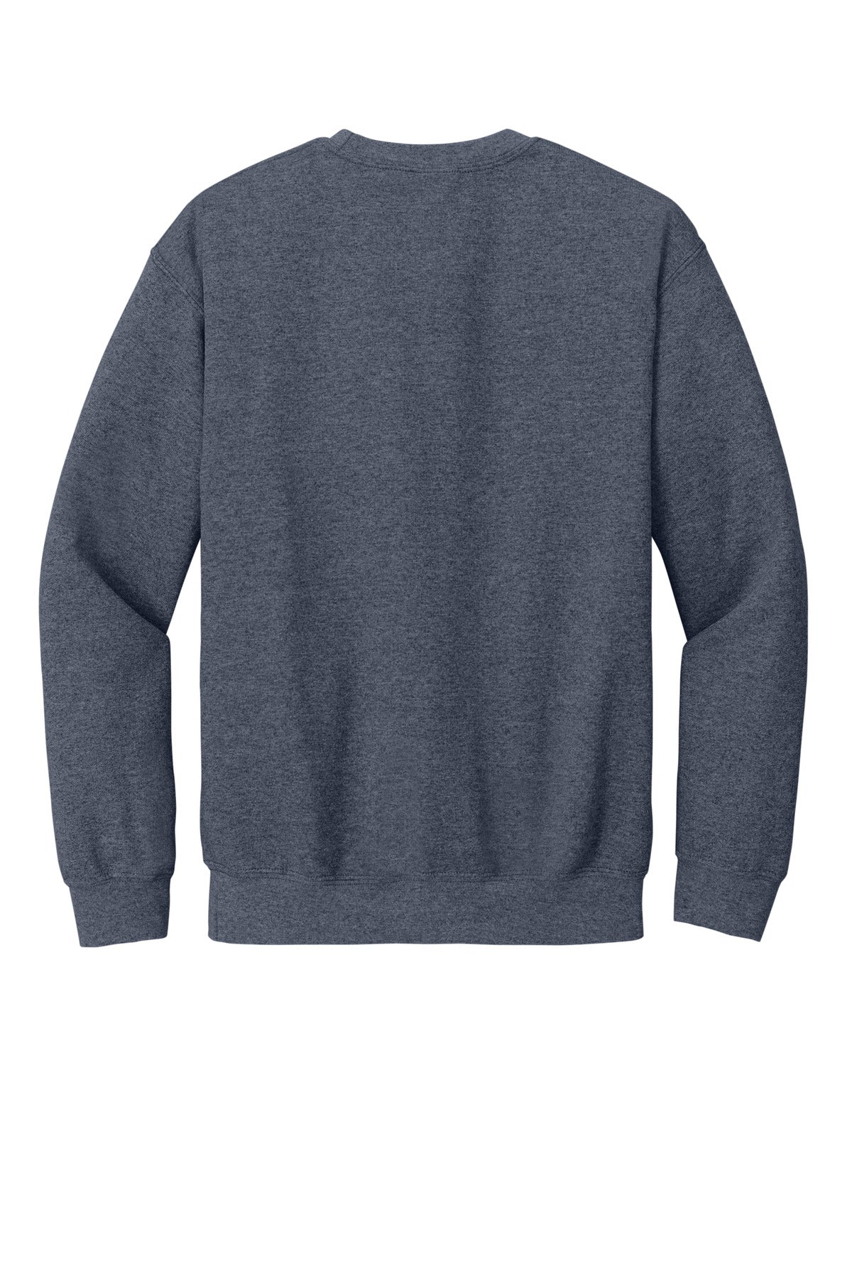 Rear View of HthrDkNavy Gildan Heavy Blend Crewneck Sweatshirt. 18000 plain