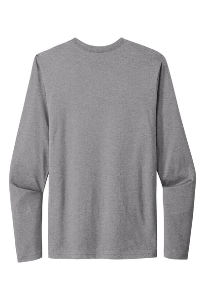 Rear View of HthrGray Next Level Apparel Cotton Long Sleeve Tee. NL3601 plain