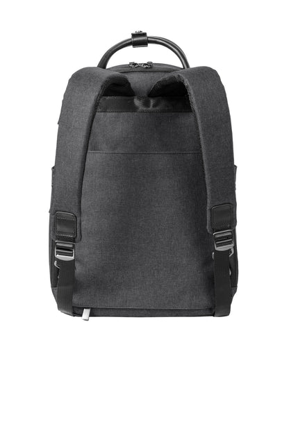 Rear View of HthrGrey Brooks Brothers Grant Dual-Handle Backpack BB18821 plain