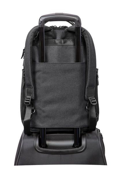 Rear View of HthrGrey Brooks Brothers Grant Dual-Handle Backpack BB18821 plain