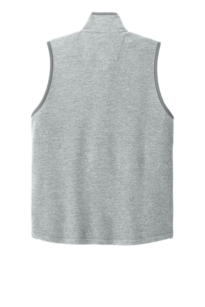 Rear View of HthrGrey Carhartt Textured Fleece Vest CT106418 plain