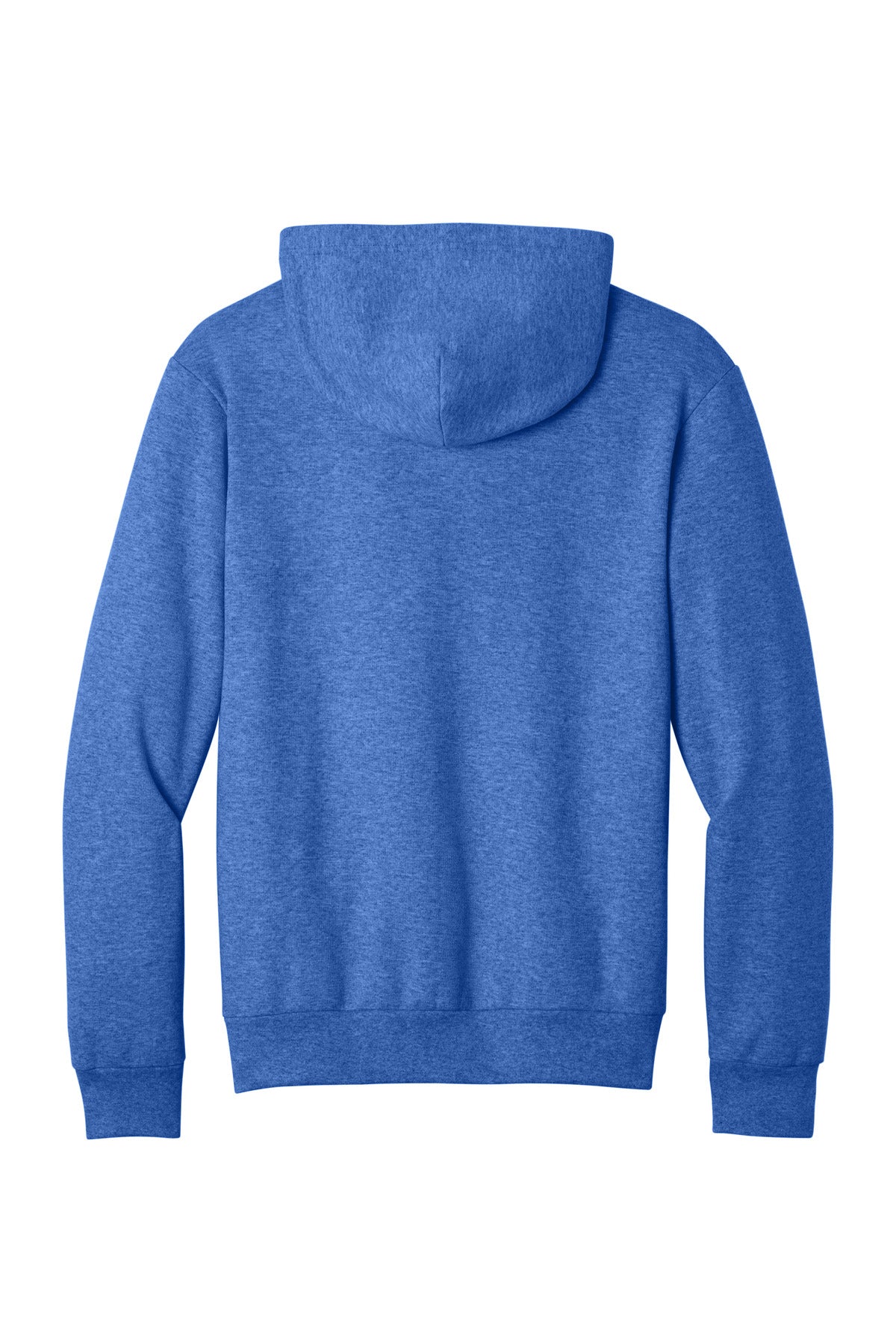 Rear View of HthrRoyal Port & Co Easy Fleece Pullover Hooded Sweatshirt PC68H plain