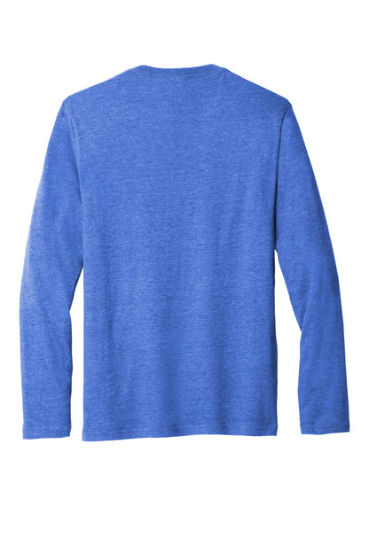 Rear View of HthrRoyal Port & Co Tri-Blend Long Sleeve Tee. PC330LS plain
