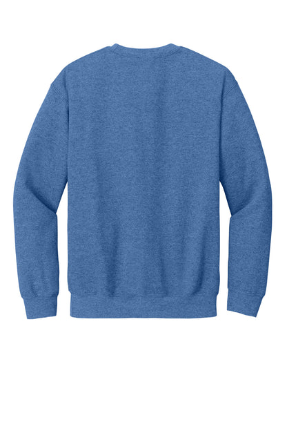 Rear View of HtrDpRoyal Gildan Heavy Blend Crewneck Sweatshirt. 18000 plain