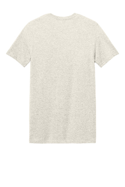 Rear View of HtrOatmeal Gildan Softstyle T-Shirt. 64000 plain