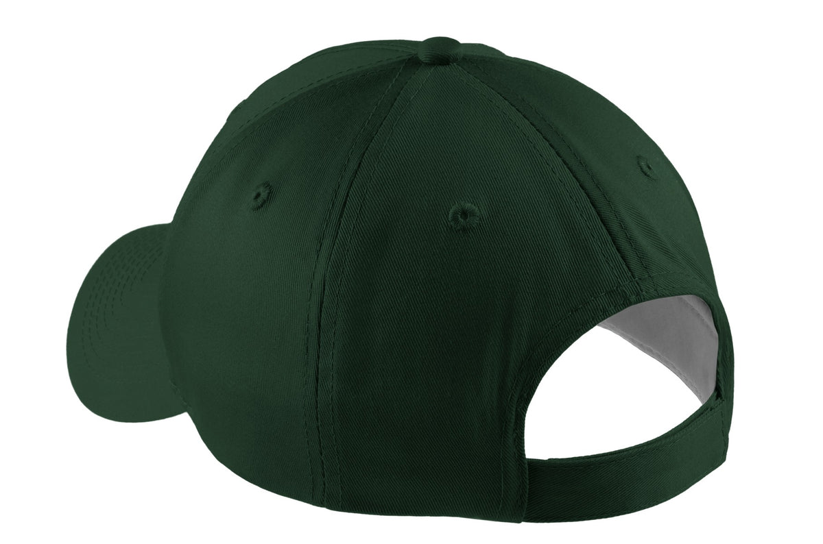 Rear View of Hunter Port Authority Five-Panel Twill Cap. CP86 plain