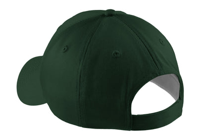 Rear View of Hunter Port Authority Five-Panel Twill Cap. CP86 plain
