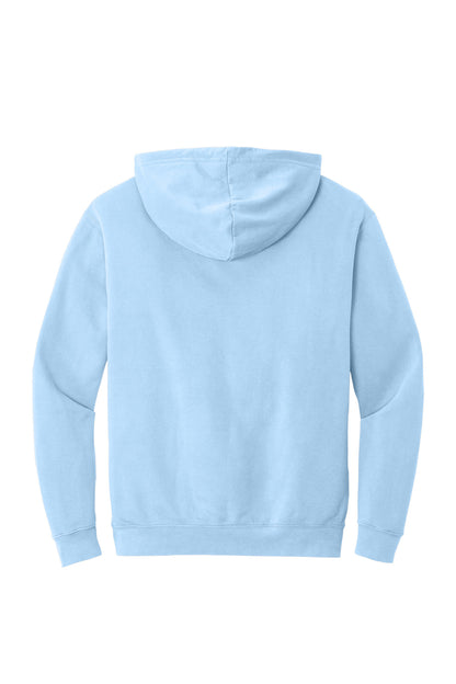 Rear View of Hydrangea Comfort Colors Lightweight Hooded Sweatshirt 1467 plain