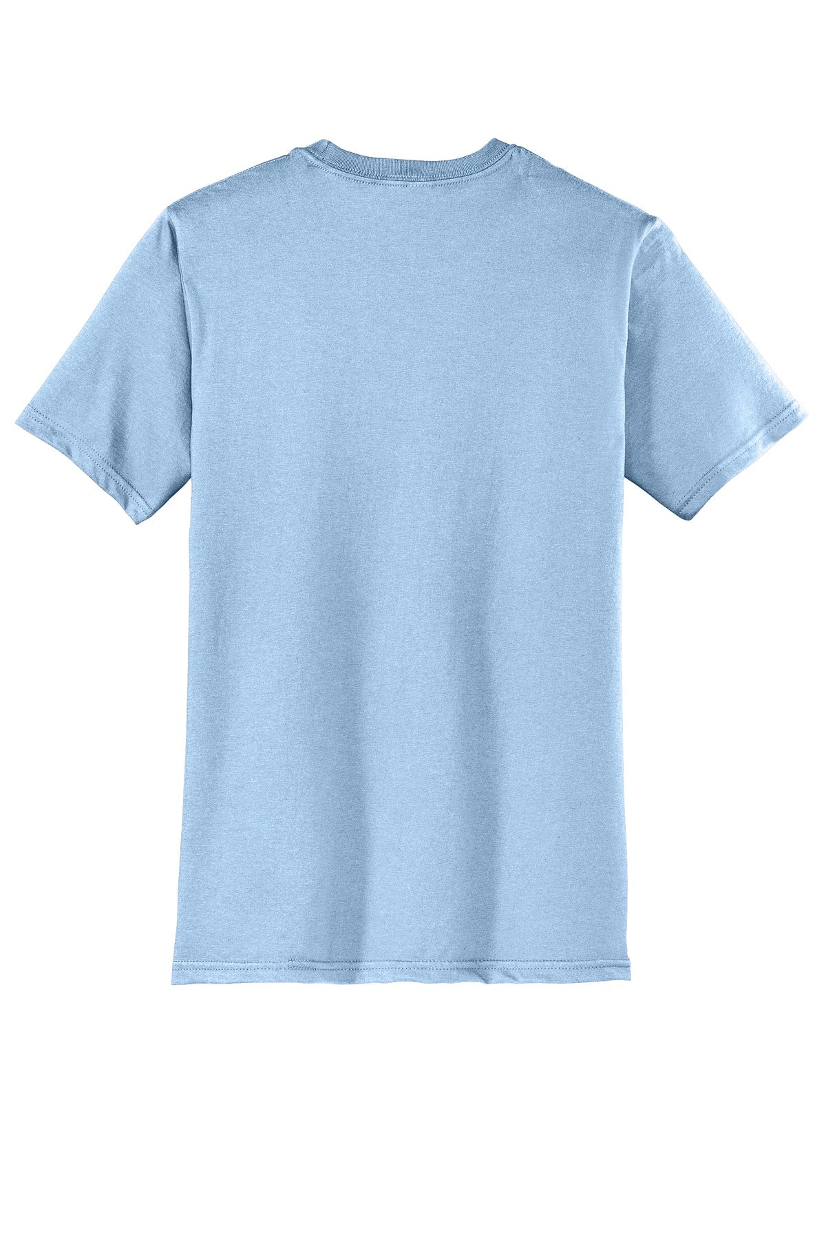 Rear View of Ice Blue District Very Important Tee . DT6000 plain