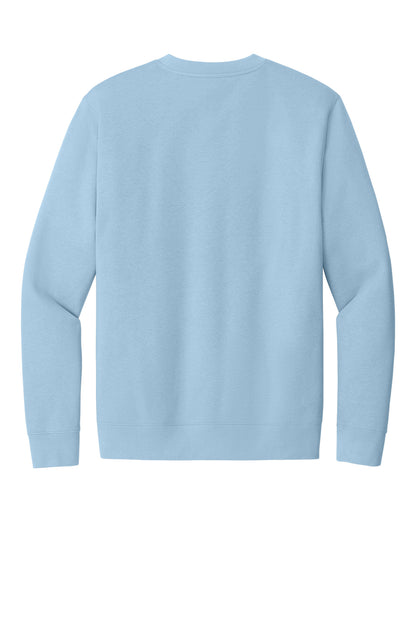 Rear View of Ice Blue District V.I.T. Fleece Crew DT6104 plain