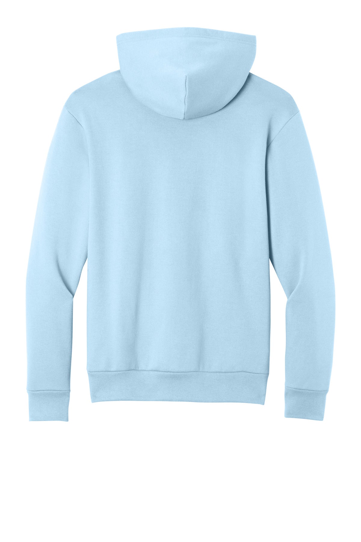Rear View of IceBlue Port & Co Easy Fleece Pullover Hooded Sweatshirt PC68H plain