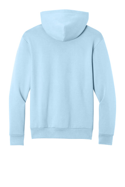 Rear View of IceBlue Port & Co Easy Fleece Pullover Hooded Sweatshirt PC68H plain