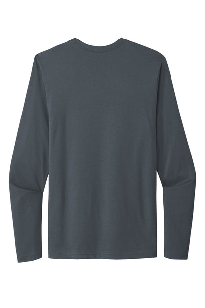 Rear View of Indigo Next Level Apparel Cotton Long Sleeve Tee. NL3601 plain