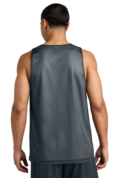 Rear View of IrGy/White Sport-Tek PosiCharge Reversible Mesh Tank ST5000 plain