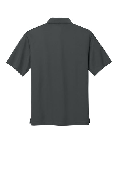 Rear View of Iron Grey CornerStone Micropique Gripper Polo. CS421 plain