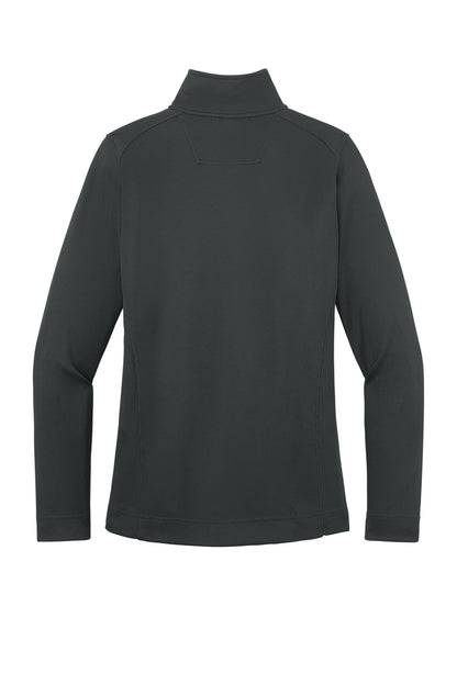 Rear View of Iron Grey/Blk Port Authority Women's Vertical Texture Full-Zip Jacket. L805 plain