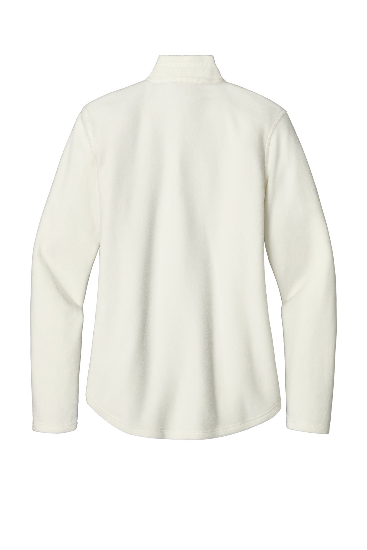 Rear View of Ivory Eddie Bauer Women's 1/2-Zip Microfleece Jacket EB227 plain